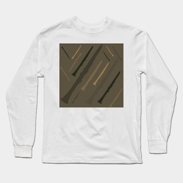 Clarinet Camo Long Sleeve T-Shirt by Ric1926